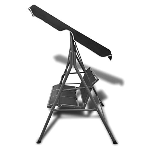 CASTLOVE Hollywoodschaukel mit Dach Schwarz – Bild 4