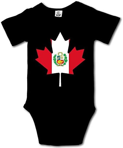 Monicago Baby one-Piece Suit,Baby Jumper,Pajamas, Canadian Peru Flag Maple Leaf Newborn Baby Girl Clothes Short Sleeve Gentleman Bodysuit