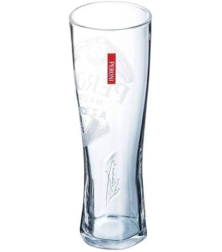 Verres Demi-pinte Peroni Signature - Lot De 4, Design Officiel Peroni Nastro Azzurro, Pour Bière Et Boissons