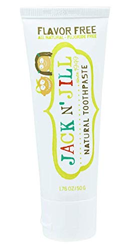 Jack N' Jill Natural Kids Toothpaste - Flavor Free - Organic, Gluten Free, Vegan, BPA Free, Fluoride Free, SLS Free, Dairy Free - Make Toothbrushing Fun for Kids - 1.76 oz (Pack of 1)