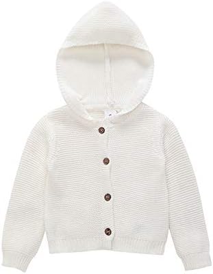 Zerototens Unisex Kids Sweater,0-3 Years Old Toddler Infant Baby Boy Girl Long Sleeve Button Hooded Tops Autumn Winter Children Knitwear Cardigan Coat Casual Outfit Clothes