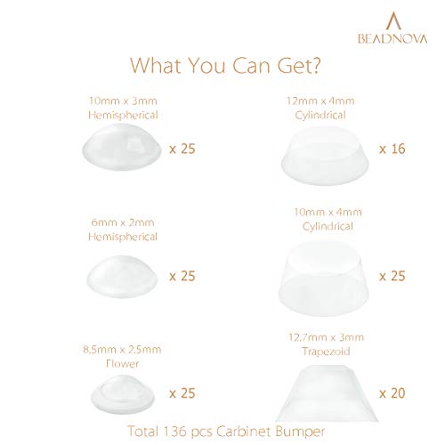 BEADNOVA Door Bumpers 136Pcs Bumpers Door Bumpers