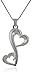 Sterling Silver Double Heart Pendant Necklace, 18