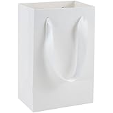 HUAPRINT 30 Pack White Small Paper Bags with Handles - 5.25x3.75x8 inch Gift Wrap Bag for Retail,Party Favor,Merchandise,Business,Shopping,Wedding