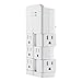 GE Pro 6-Outlet Surge Protector Tap with Swivel Outlets, White, 90 Degree Rotating Outlets, 1080 Joules, 37063