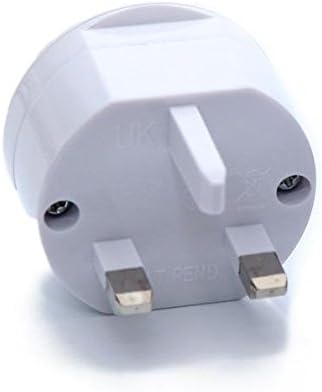 Teflon M.P.Enterprises Universal UK Flat 3 Pin Round Shape Travel Adapter Plug (White)