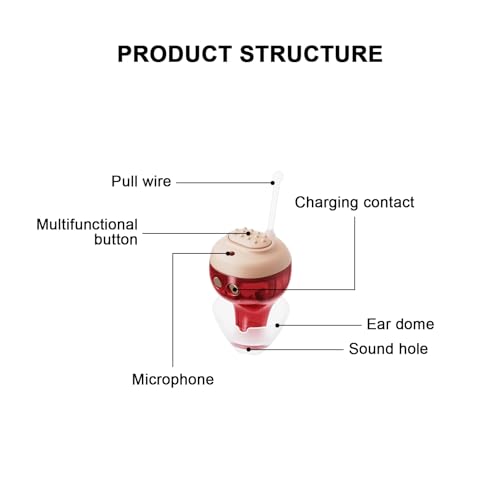 Rechargeable Hearing Aids for Seniors, Smart Noise Reduction Hearing Aid with Crystal Clear Sound, with Portable Charging Case