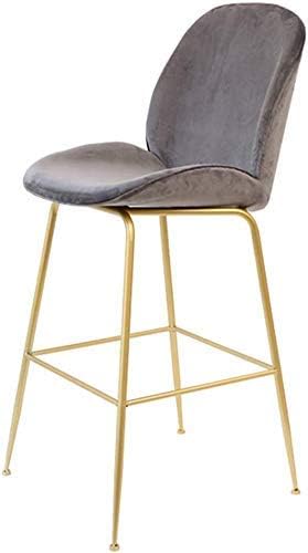 Stylish Simplicity Bar Stools Modern Velvet Barstools Counter Height Upholstered Stool with Back Contemporary Bistro Dining Chair for Kitchen Island Living Room with Gold Legs