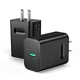 Quick Charge 3.0 Wall Charger [2-Pack], RAVPower 24W QC Fast USB Charger Adapter Compatible for Qi Wireless Charger, Galaxy S9 S8 Edge Plus, Note 8 and iPhone Xs XR X 8 Plus, iPad, Tablet and More
