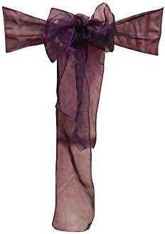 LIVA HOME Pack of 10 Organza chair sashes bow Sash for wedding and Events Supplies Party Decoration chair cover sash (10, WINE)