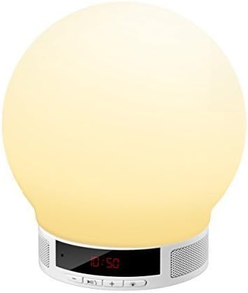 All-in-1 Round Shape Bluetooth Speaker, with LED Table Lamp, Alarm Clock, Speakerphone, Support TF Card, Indoor/outdoor Portable, USB Cable Charging Functions