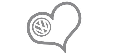 I Love my volkswagen hart Decal Size:3,95x 3,95" (10x10cm), die cut stickers,...