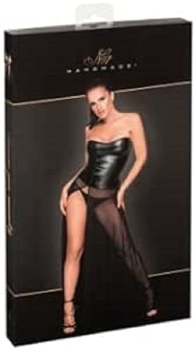 Noir Vestido erótico de cuero y látex para mujer Kleid lang M