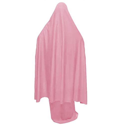 Muslim Women's Islamic Salat Prayer Dress Clothing Outfit Khimar Hijab Telekung Skirt Set (Dusty Rose Pink, Large/X-Large)