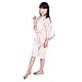 Children's Silk Stain Pure Kimono Wedding Dressing Gown Kimono Robes Bridal Lingerie Sleepwear,Pink,10