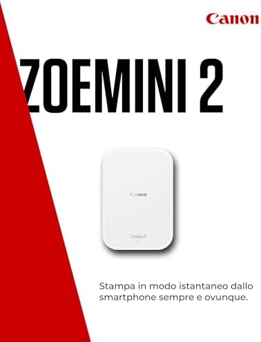 Zoemini 2 Kit per Stampa Fotografie: Scatta e Crea Ovunque - Stampante Fotografica Portatile Compatta - Bluetooth 5.0 - Ricarica Rapida via USB-C, Bianco Perla