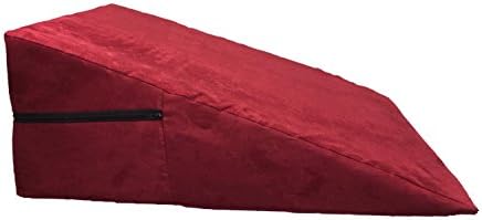 Foam bed wedge positioning pillow insert into a soft microfiber zippered case, by Lilymelotextile (8" H x 18" L x 18") Rosewood