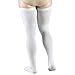 Truform Anti Embolism Stockings, Thigh High Post Surgery Recovery Hospital Style, 18 mmHg Compression for Men and Women, Full Length TED Hose, Closed Toe, White, X-Large