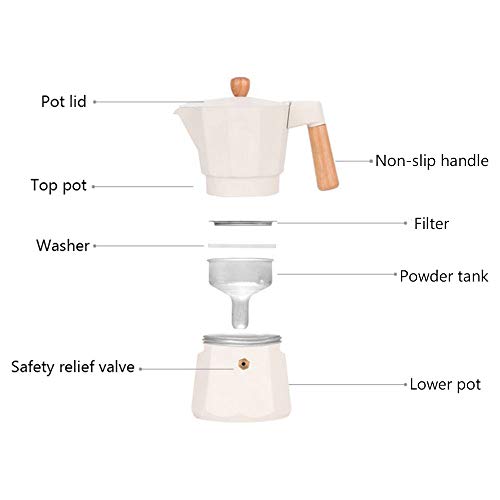 MYYINGELE Kaffeemaschine Aluminiumlegierung Mokka Espresso Perkolator Kanne Espressokocher Moka Pot 3 Tasse/6 Tasse/9… – Bild 3
