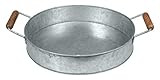 Galvanized Tray with Wooden Handles. Ideal Gift for