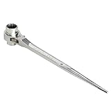 Scaffold Ratchet Wrench Solid Spanner 19mm/22mm Repair Socket Tool Durable (Silvery)