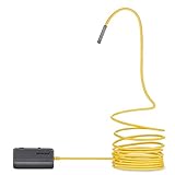 iPhone Endoscope, Depstech Upgraded Semi-rigid Wireless Borescope WiFi Inspection Camera 2.0 Megapixels HD 1800mAh Lithium Battery Snake Camera for Android and IOS Smartphone Tablet - Yellow 16.5FT