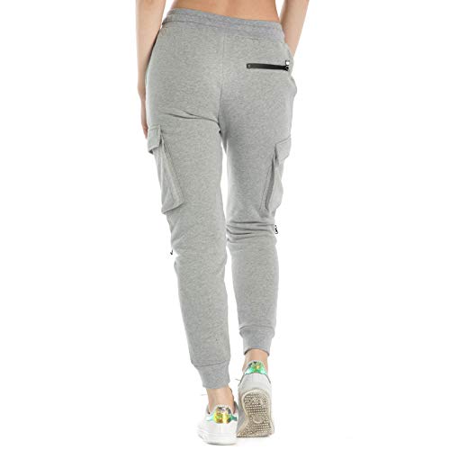 Joggingbroek dames Slim Fit joggingbroek van French Terry Knit Cargobroek Puur katoenen Kleuren Zwart Grijs Blauw - Image 4
