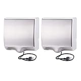 Commercial Automatic Air Hand Dryer High Speed Heavy Duty 1800w Matte Finished Automatic Hand Dryer Brushed Stainless Steel Shell, Set of 2