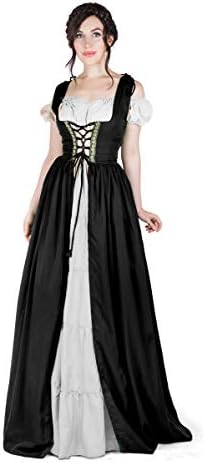 Boho Set Medieval Irish Costume Chemise and Over Dress