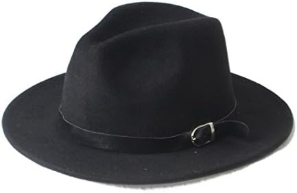 Ruanyi New Fashion Men's Women's Chapeu Feminino Fedora Hat With Wide Brim Leather Band Jazz Church Cap Panama Fedora Top Hat ( Color : 1 , Size : 57-58cm )
