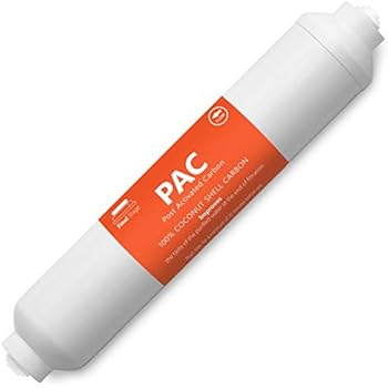 Express Water - Post Activated Carbon PAC Water Filter Replacement - 5 Micron Inline Filter - 10 inch Quick Connect - Under Sink and Reverse Osmosis System