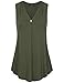 Sleeveless Tunics For Women,Laksmi Solid Color Basic V Neck Casual Office Tank Blouse Top, XX-L Olive Green