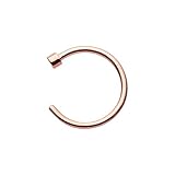 Rose Gold Anodized Over Surgical Steel Nose Ring 20g 5/16