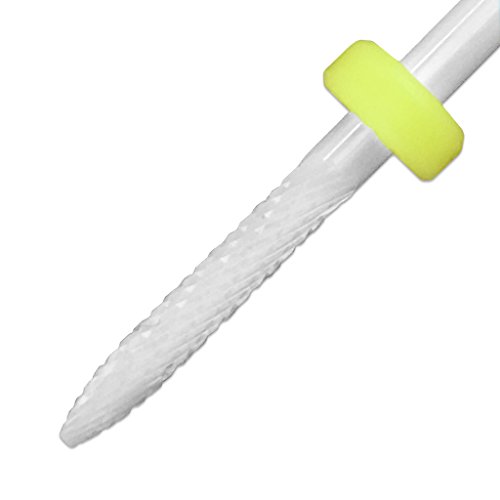Pana (Grit: XF EXTRA FINE) Professional USA Ceramic White Under Nail Cleaner Bit Nail Drill 3/32" Shank Size