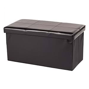 MY SIT - Banco plegable de almacenamiento (piel sintético, 80x40x40 cm