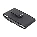 Black Leather Carry Case Side Cover Belt Holster Swivel Clip for BlackBerry Key2 - BlackBerry Key2 LE - BlackBerry KEYone