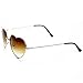 zeroUV Small Thin Metal Heart Shaped Frame Cupid Sunglasses (Gold Amber)