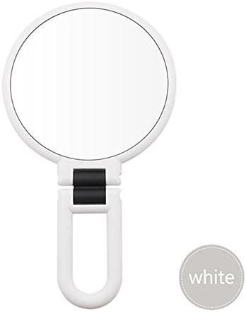 GF Wood Pimples Pores 10X Makeup Mirror Magnifying Mirror With Two Suction Cups Makeup Tools Round Bathroom Handheld Mirror,White