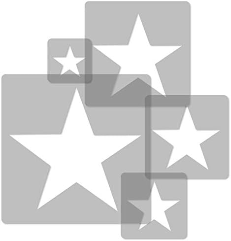 Painting Stencils Set for Kids, 5 Pcs Templates 9x9 to 34x34cm Star, P...