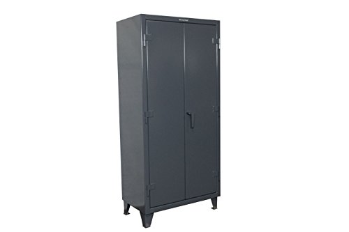 Strong Hold, 36W x 20"D x 78"H, Industrial Cabinet, Heavy-Duty, Welded and Assembled, 12-Gauge Steel, Dark Gray, 4 Adjustable Shelves with 1,900 lbs. Capacity Each - USA