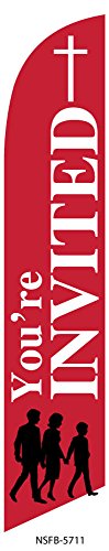 You're Invited Church Feather Banner Swooper Flag - FLAG ONLY
