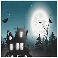 Happy Halloween Haunted House Custom Beach Hotel Travel Washcloth Hand Towel Warmer Soft and Comfortable 80% Polyester 20% Cotton, (13" x 13")