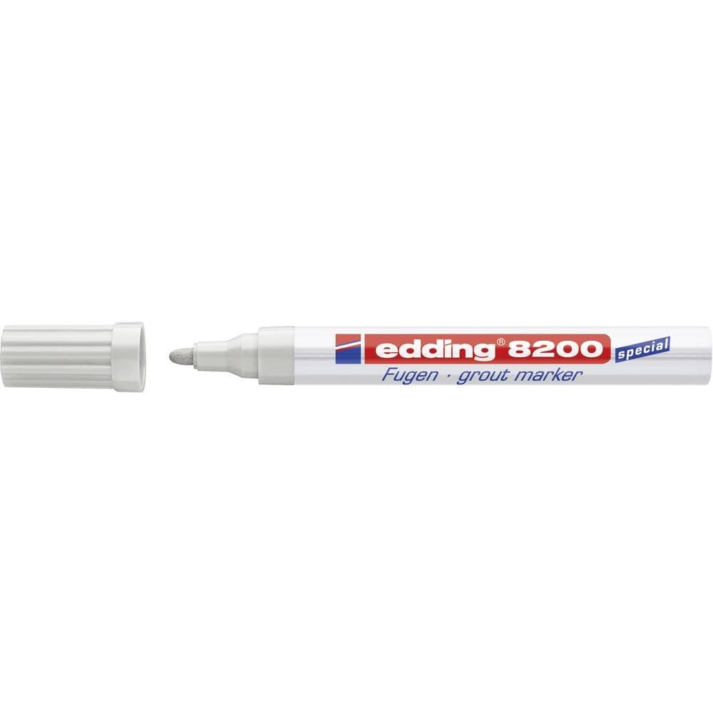 edding 8200 grout marker - silver grey - 1 pen - round nib 2-4 mm - grout restorer for reviving and brightening dirty tile grout - waterproof, highly opaque, quick-drying - for kitchens and bathrooms