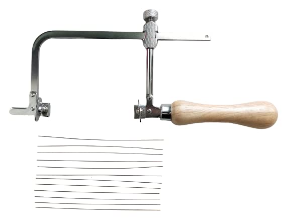 KD89 Bocfil for watchmakers and jewellers with wooden handle, screws and mounting plates, supplied with a pack of 12 blades – made in Switzerland, Brown