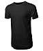 Hat and Beyond Mens Hipster Curve Hem Droptail Tee Premium Longline T Shirts (X-Large, 1hc01_Black)