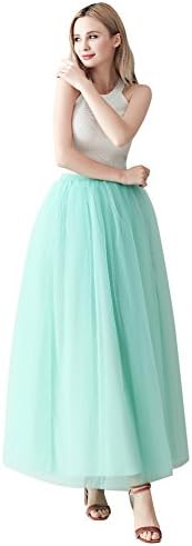 Women's A-line Pleated Petticoat Tulle Skirts Tutu Vintage Party Bridesmaids Princess Maxi Lolita Jupe Dress Prom Ball Gown