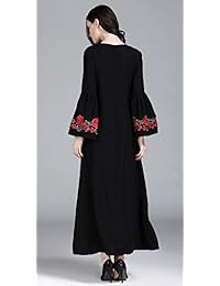 Hide Away - Vestido de manga larga para mujer con bordado Abaya