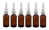6 Pcs 10ML 0.34OZ Empty Refillable Brown Glass