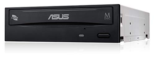 ASUS DRW-24D5MT - Grabadora de DVD 24X, compatibilidad con M-Disc, encriptación de Disco, Almacenamiento Web Ilimitado (12 Meses), Nero Backitup, E-Green, E-Media
