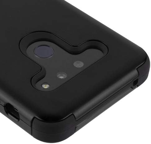 Phonelicious LG G8 ThinQ Case Military Grade 3-Layer Armor Hybrid Rugged Silicone Heavy Duty Phone Cover (All Black)